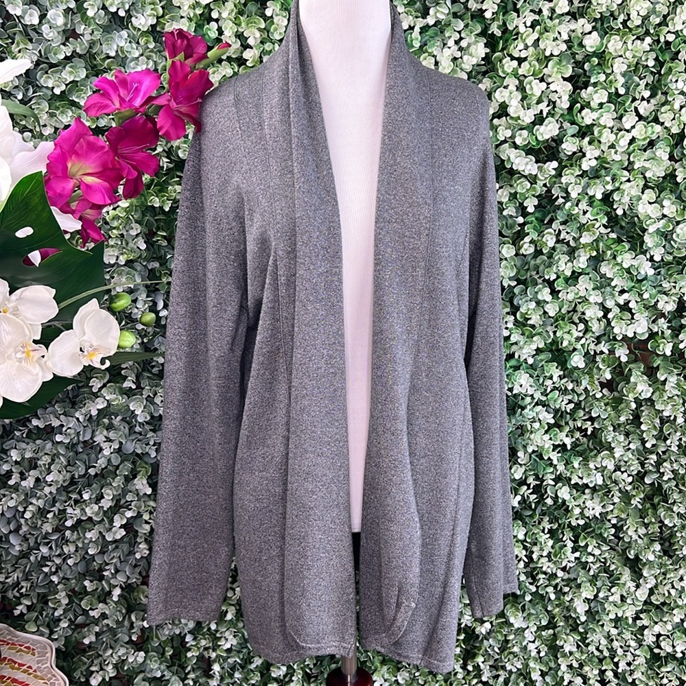 Cyrus Gray Open Front Cardigan L